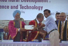 Hon’ble Prime Minister Dr. Manmohan Singh presented the Jawaharlal Nehru Award award on 3 January 2006, during the inaugural session of the 93rd Indian Science Congress held at Acharya N. G. Renga Agricultural University, Hyderabad for achievements in science popularization.