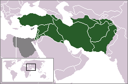 Persian Empire at the beginning of Artaxerxes III's rule (green), and his conquests and suppressed rebellions (Dark grey)
