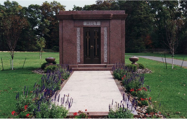 George Hilt mausoleum at Laketon Township Cemetery in Muskegon County, Michigan, US