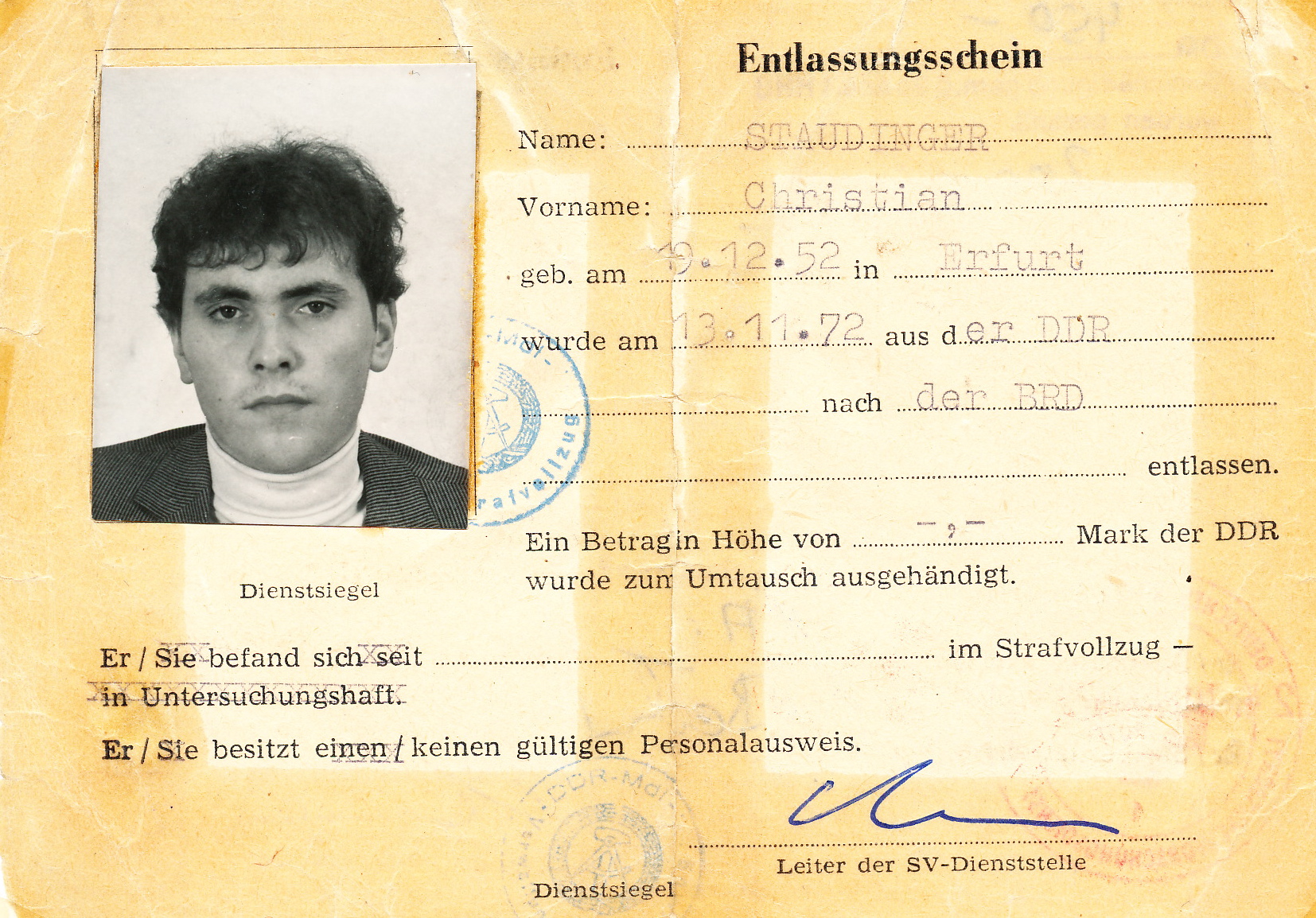above|GDR-document about act of dismissing