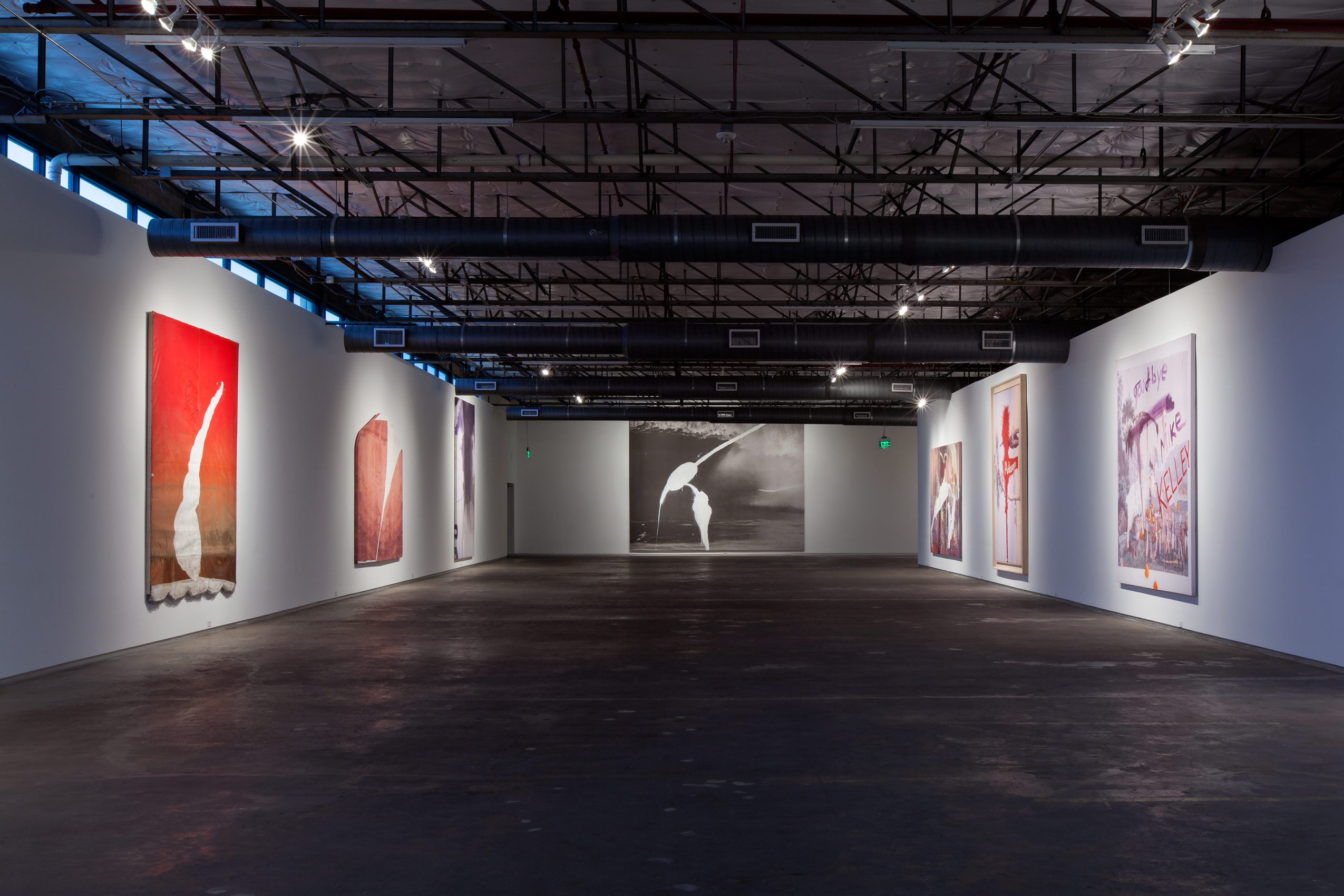 Installation view of Julian Schnabel: An Artist Has A Past (Puffy Clouds and Strong Cocktails), April 2014.