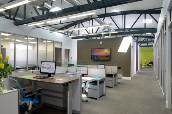 Interior of the Magenium Solutions, LLC offices in Glen Ellyn, IL.