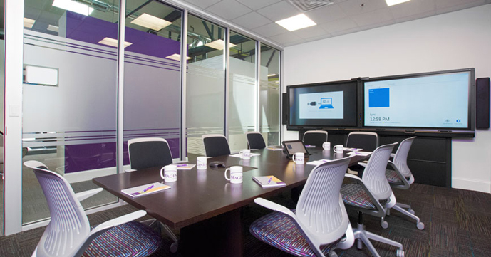 A meeting room at the Magenium Solutions LLC Glen Ellyn, IL headquarters.