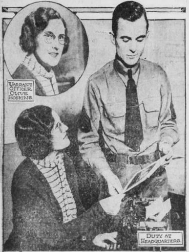 Olive Hoskins on duty in 1933 at Seventh Corps Headquarters in Omaha