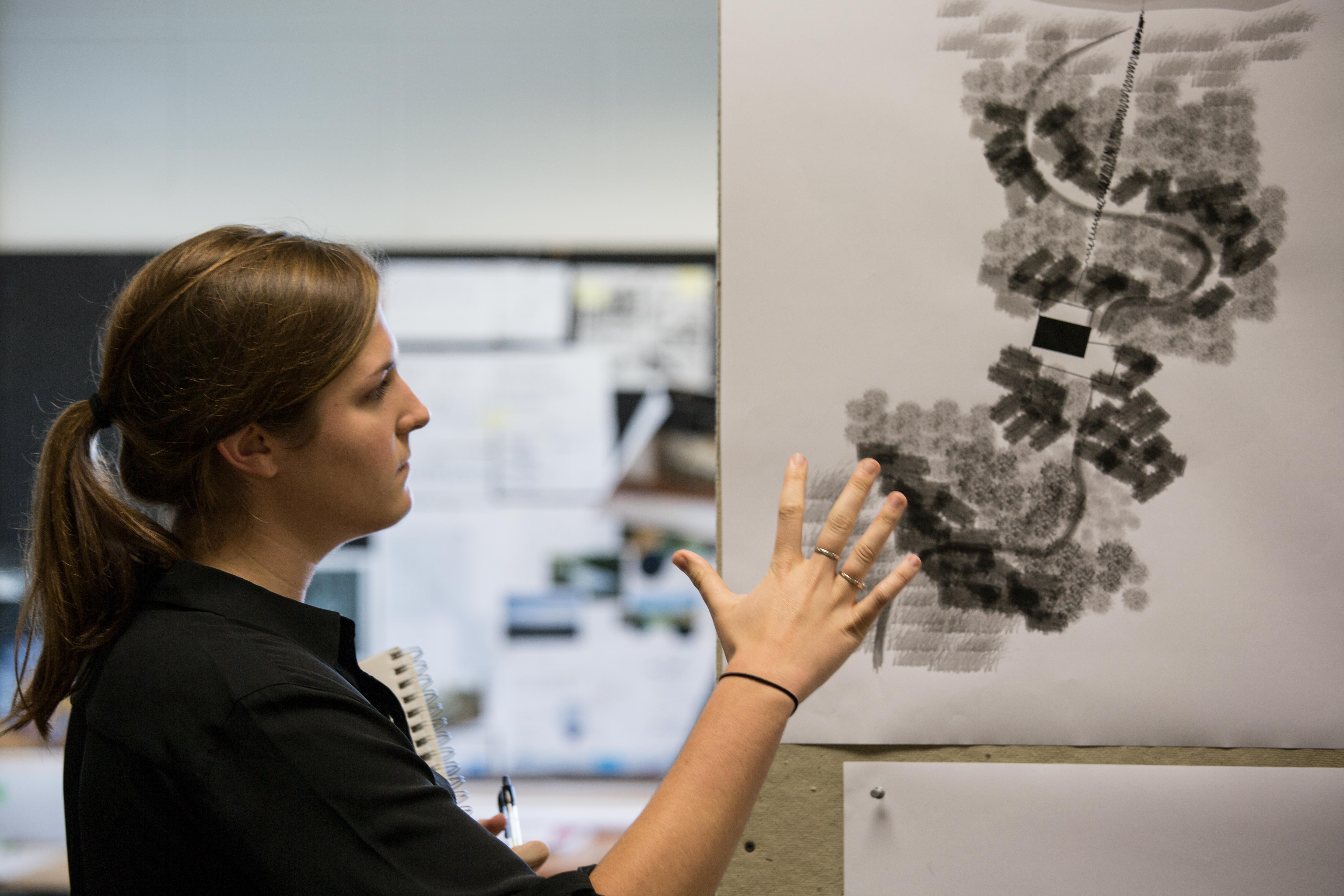 Student in Landscape Architecture class