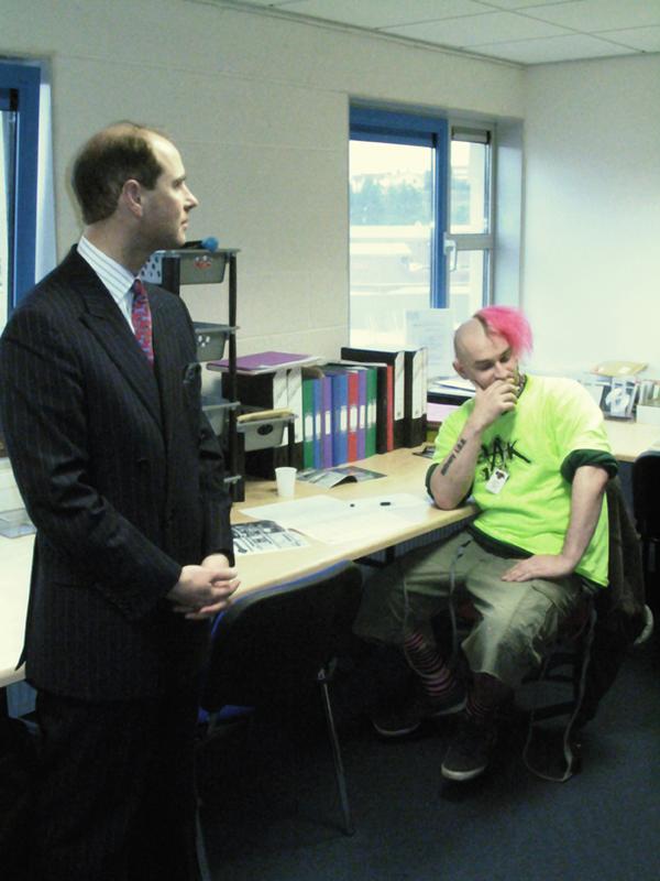 Nick J Townsend representing M.A.S. Records in 2004 talking to HRH Prince Edward.
