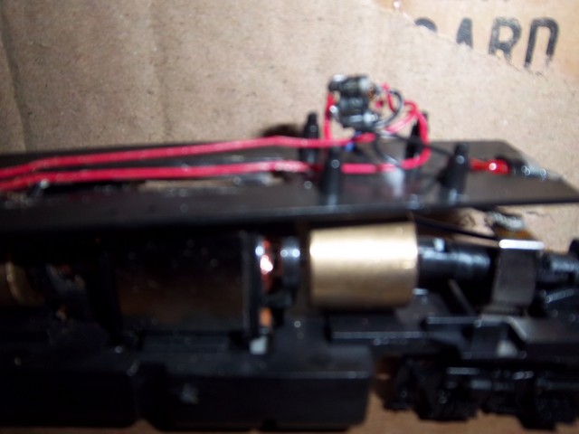 The exposed wiring system normally hidden inside the plastic box.