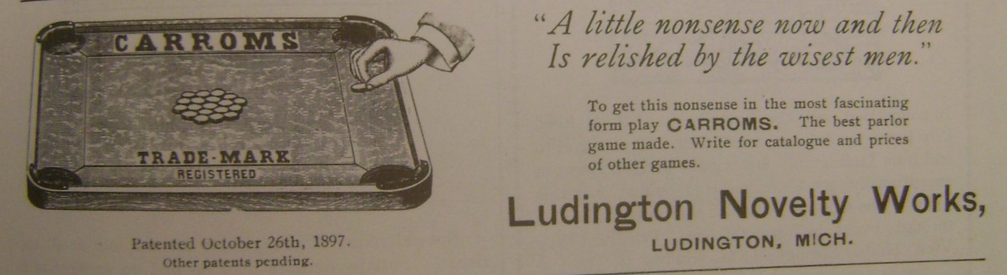 300 px|right|1898 advertisement for the game of Carroms