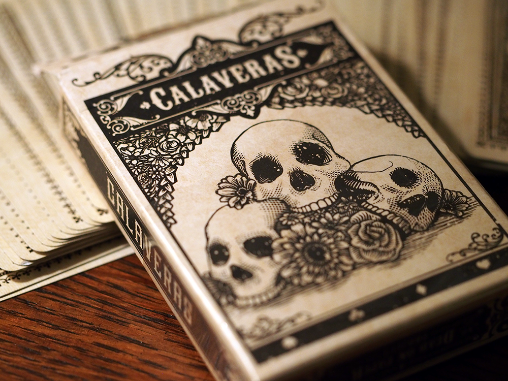 Tuck case of Calaveras Playing Cards