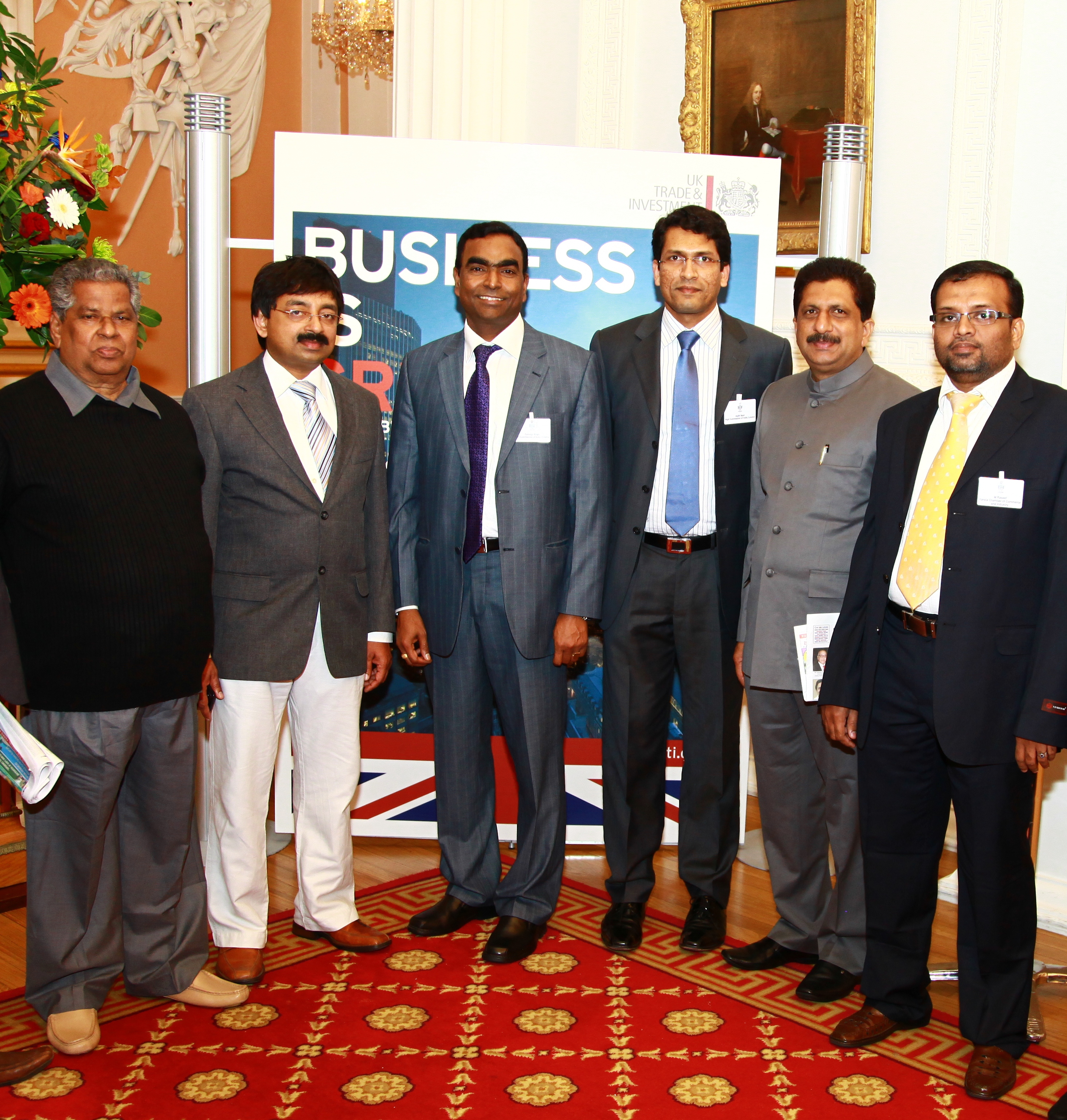 Ajithkumar Nair along with Shri. Monce Jose MLA, Shri. T U Kuruvila MLA and Ambassador George Raju, delegation from India at Mansion House, London, UK.
