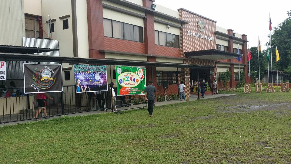The facade of the school