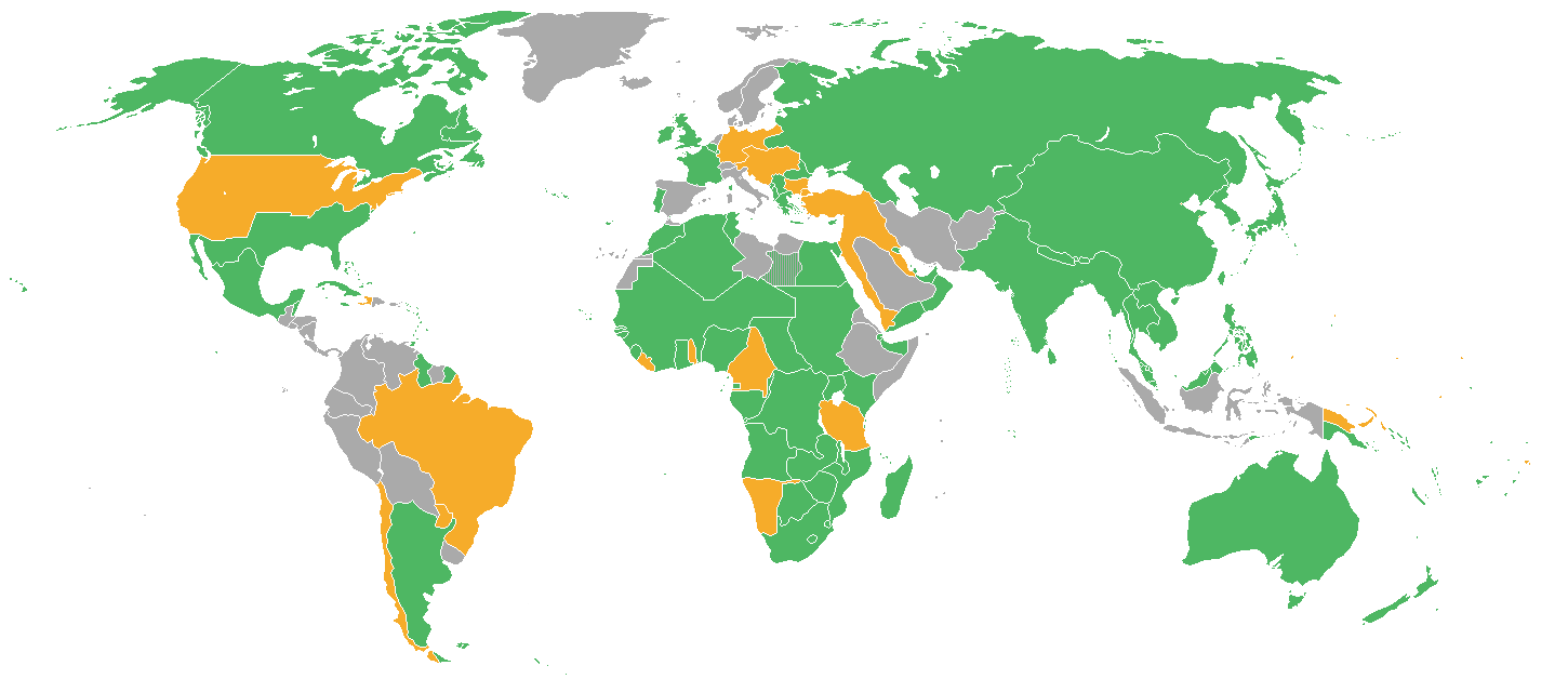 The Confederate States and Allied Powers (green) of World War I vs. the United States and Central Powers (yellow). Results: the American Empire (United States) and German Empire are the dominant regional great powers; the resulting reparations and annexation of sovereign territories under the Treaty of Versailles inevitably set the stage for World War II.