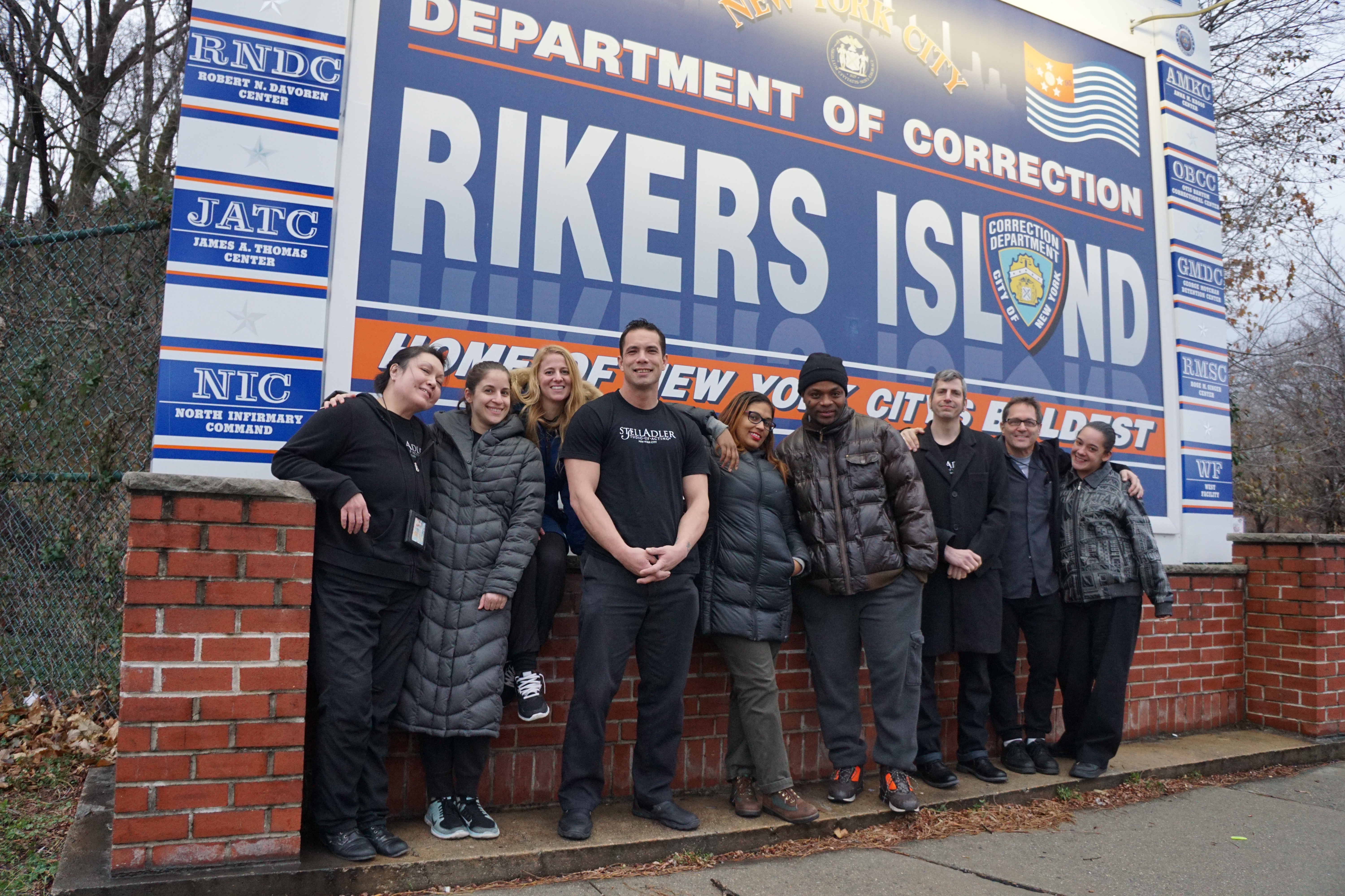 Tommy Demenkoff and Stella Adler Actor Warriors at Rikers Island in 2017