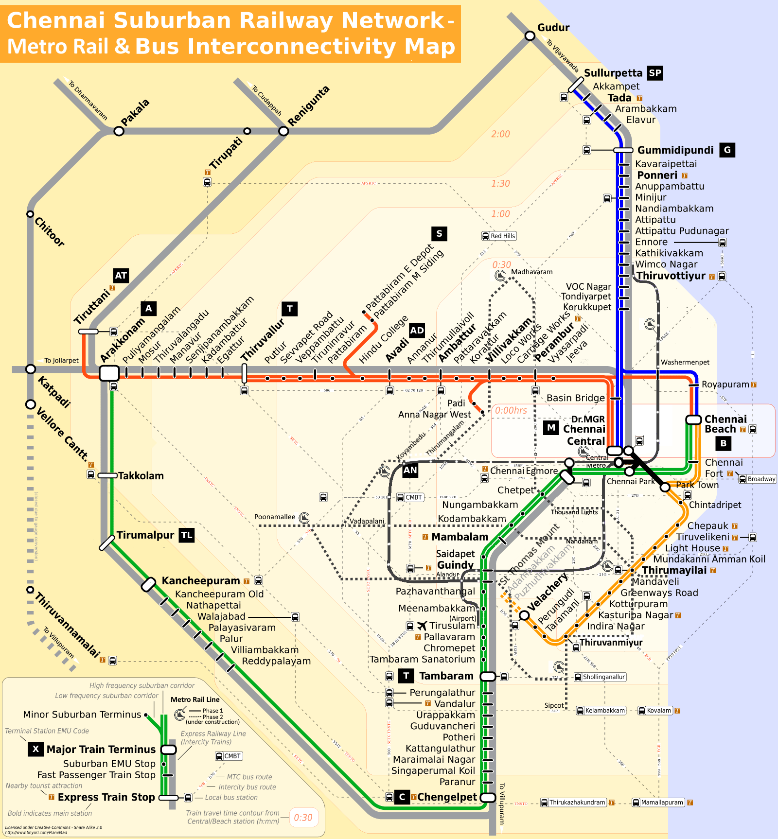Map Showing the various Bus and Rail routes Map Showing the various Bus and Rail routes