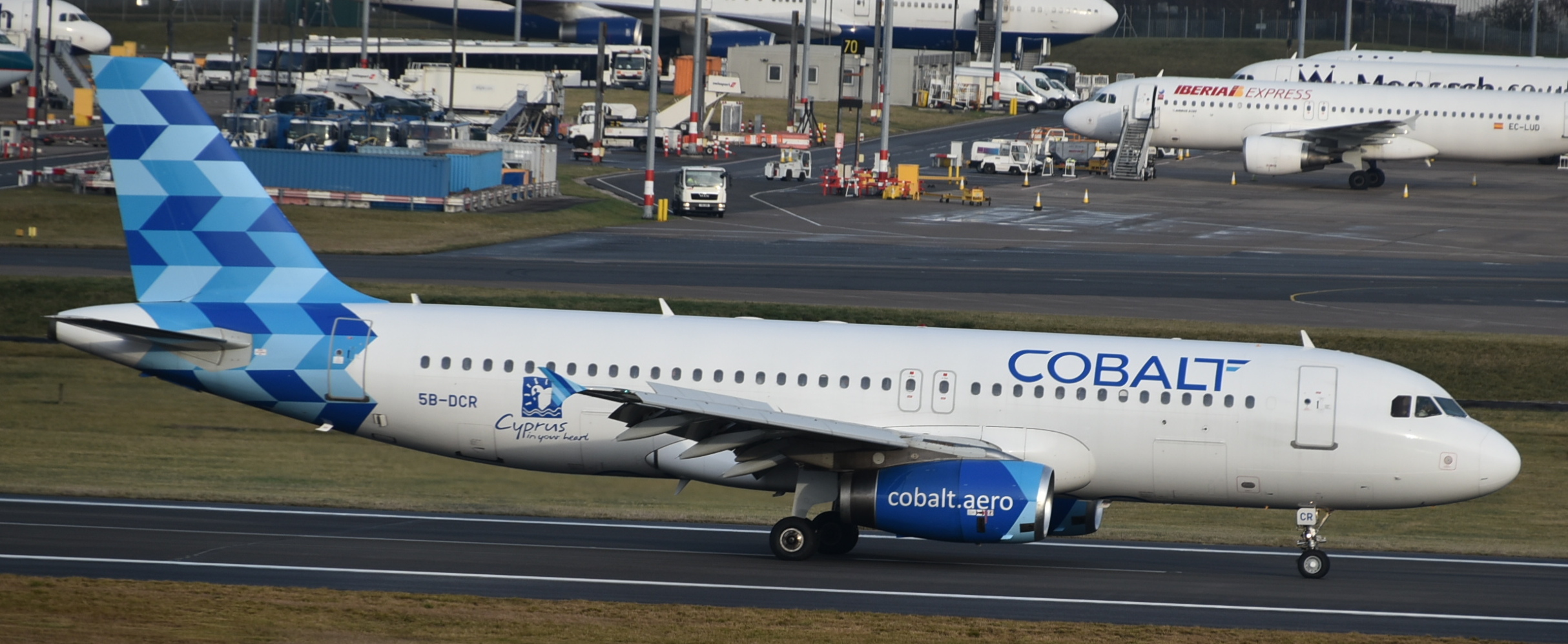 Cobalt Air Airbus A320-200 at Birmingham Airport Cobalt Air Airbus A320-200 at Birmingham Airport