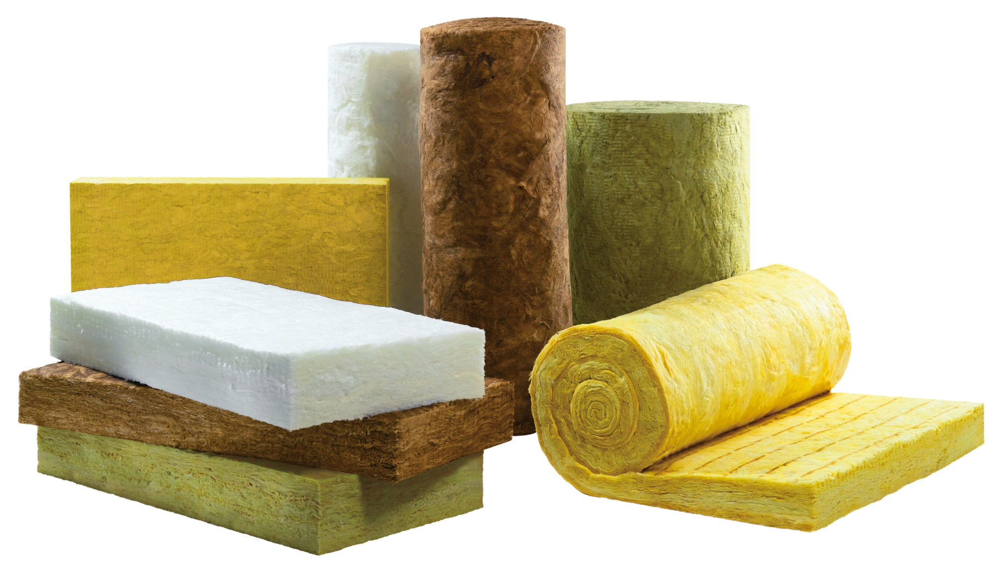 Styles of mineral wool as mat and roll
