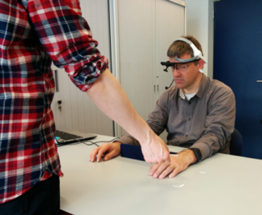 Reader attached to sensors for digital reader engagement research.
