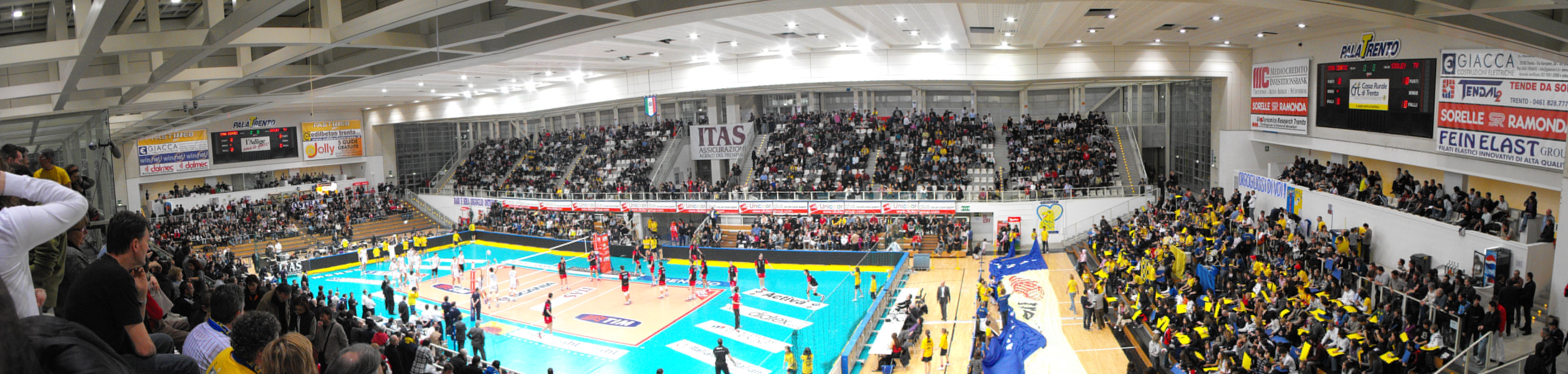 Picture taken during a volleyball match in Trento.