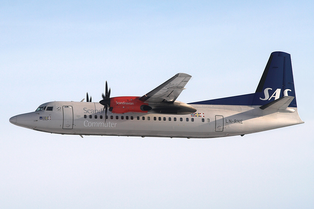 Fokker 50 at Oslo Airport, Gardermoen
