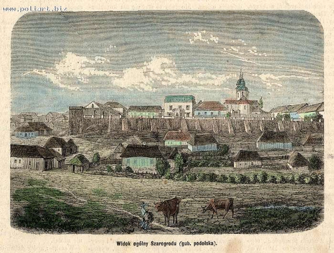 View of Sharhorod in Podolia during the 19th century