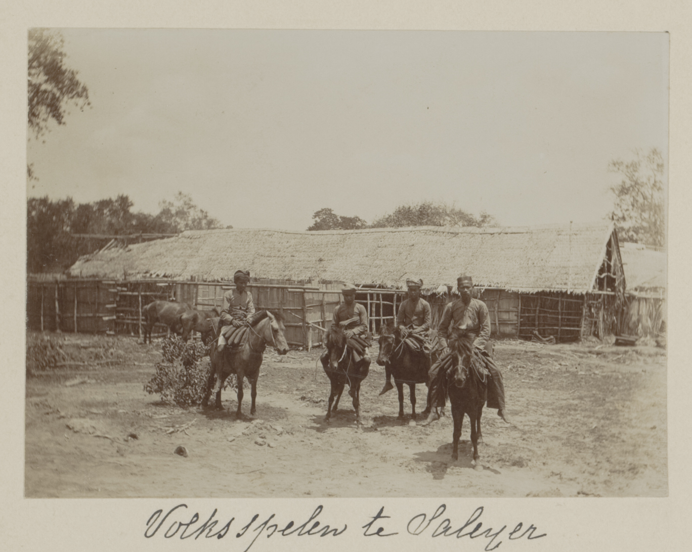 Selayar people riding horses in the Siboga expedition to the Dutch East Indies, led by Max Wilhelm Carl Weber, 1899–1900.