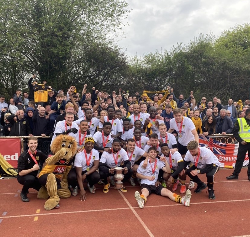 Addo-Kufuor with the Cheshunt FC squad following promotion to the National League South, 2022 Addo-Kufuor with the Cheshunt FC squad following promotion to the National League South, 2022