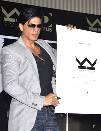 Khan at the launch of his official Opus, in 2011|alt=Shah Rukh Khan posing with his official Kraken Opus