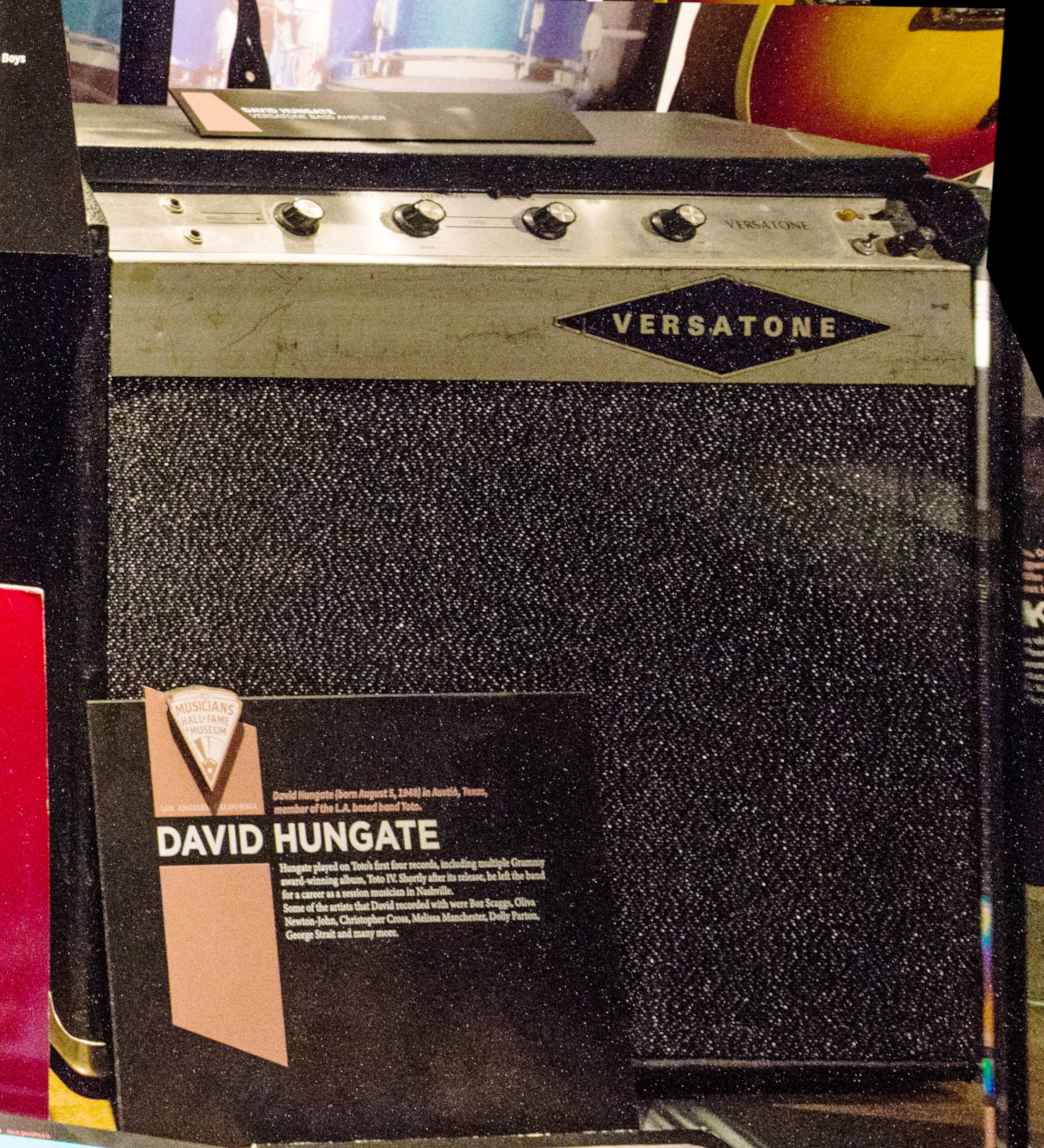 Versatone amplifier played by David Hungate. (exhibited at Musicians Hall of Fame and Museum)