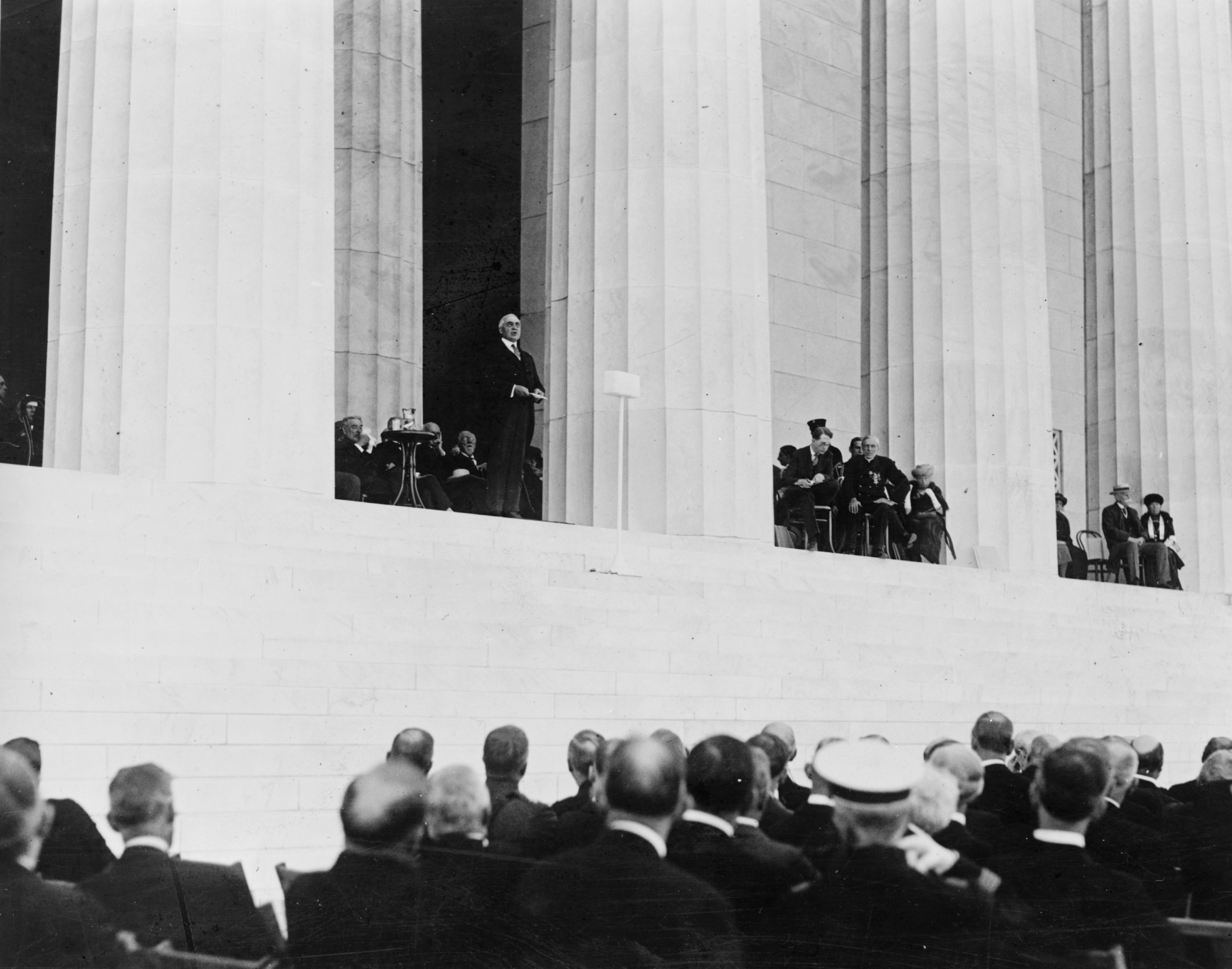 President Warren G. Harding speaks at the dedication of the Memorial in 1922
