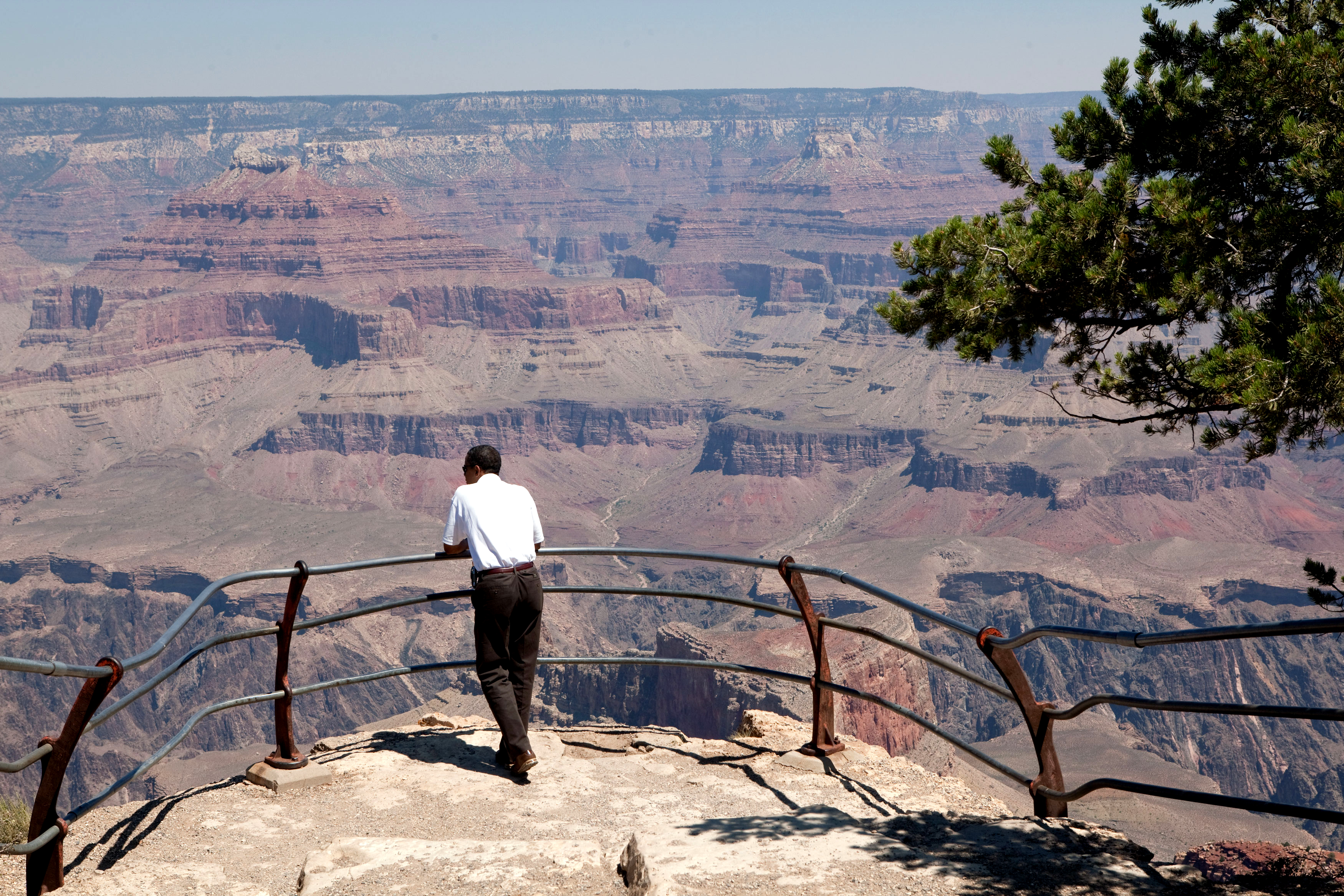 Obama at the Grand Canyon.
