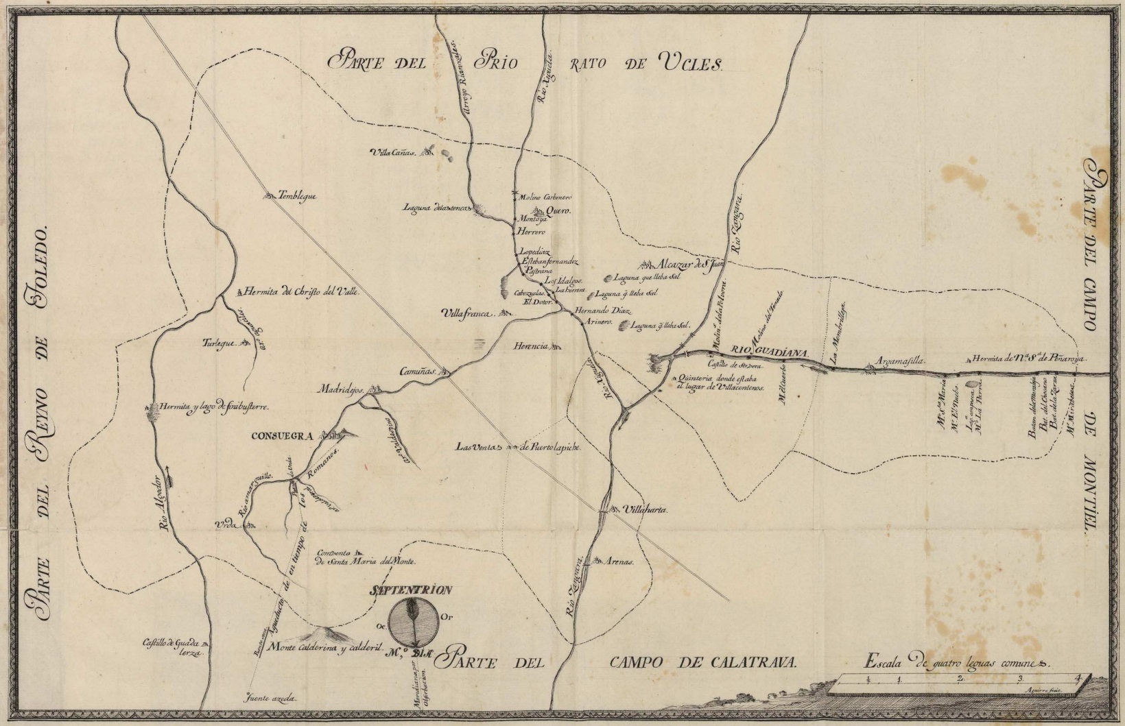 Map of the lands belonging to the grand priory of Castilla San Juan published in 1769.