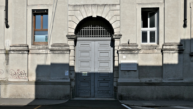 The entrance to the 16th-century building