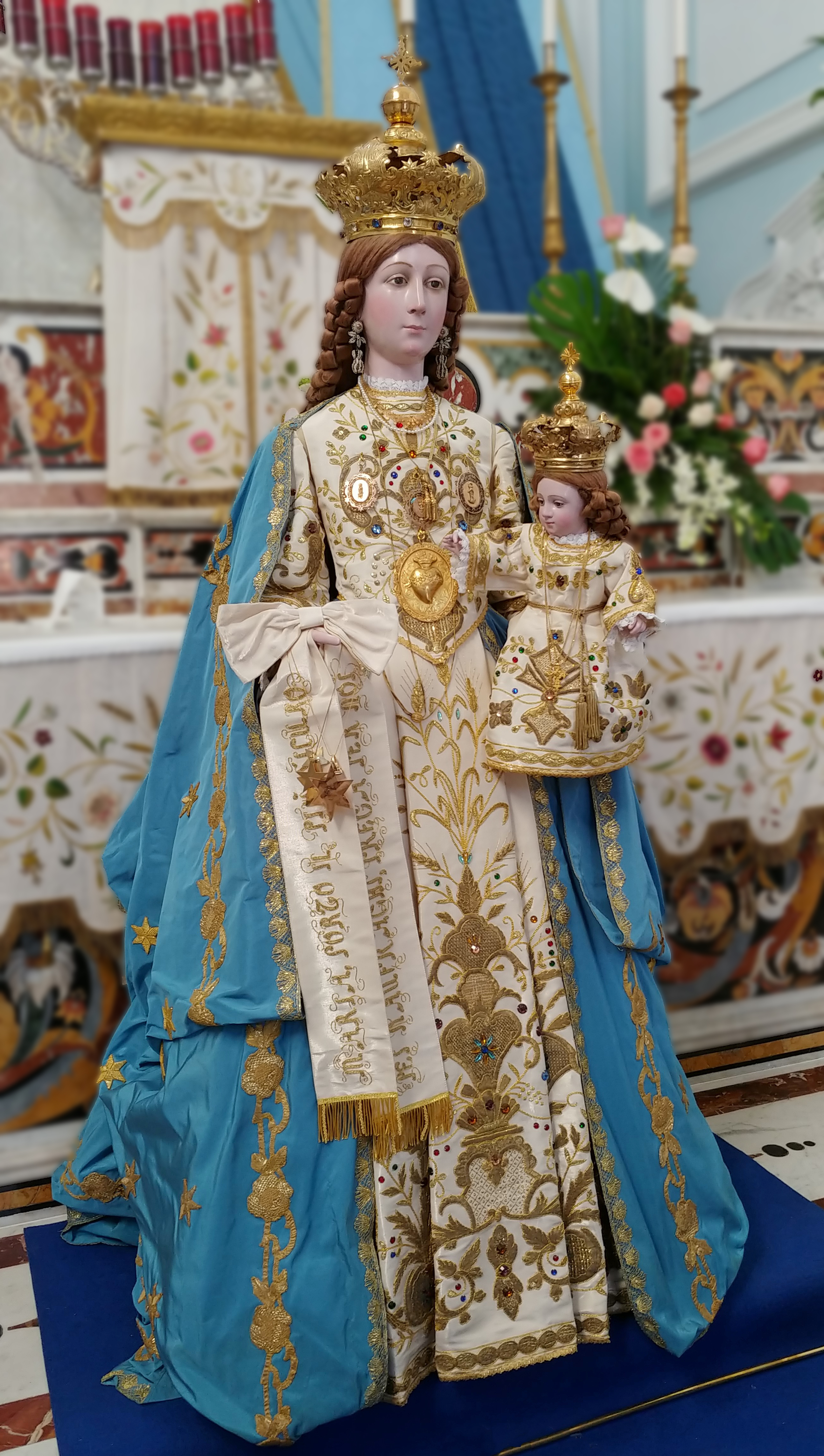 The statue of the Madonna di Porto Salvo.