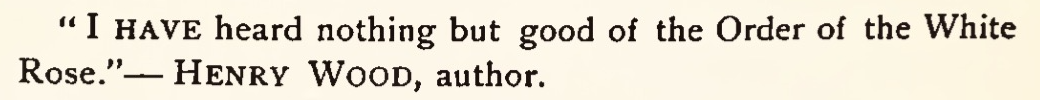 Henry Wood on the Order of the White Rose
