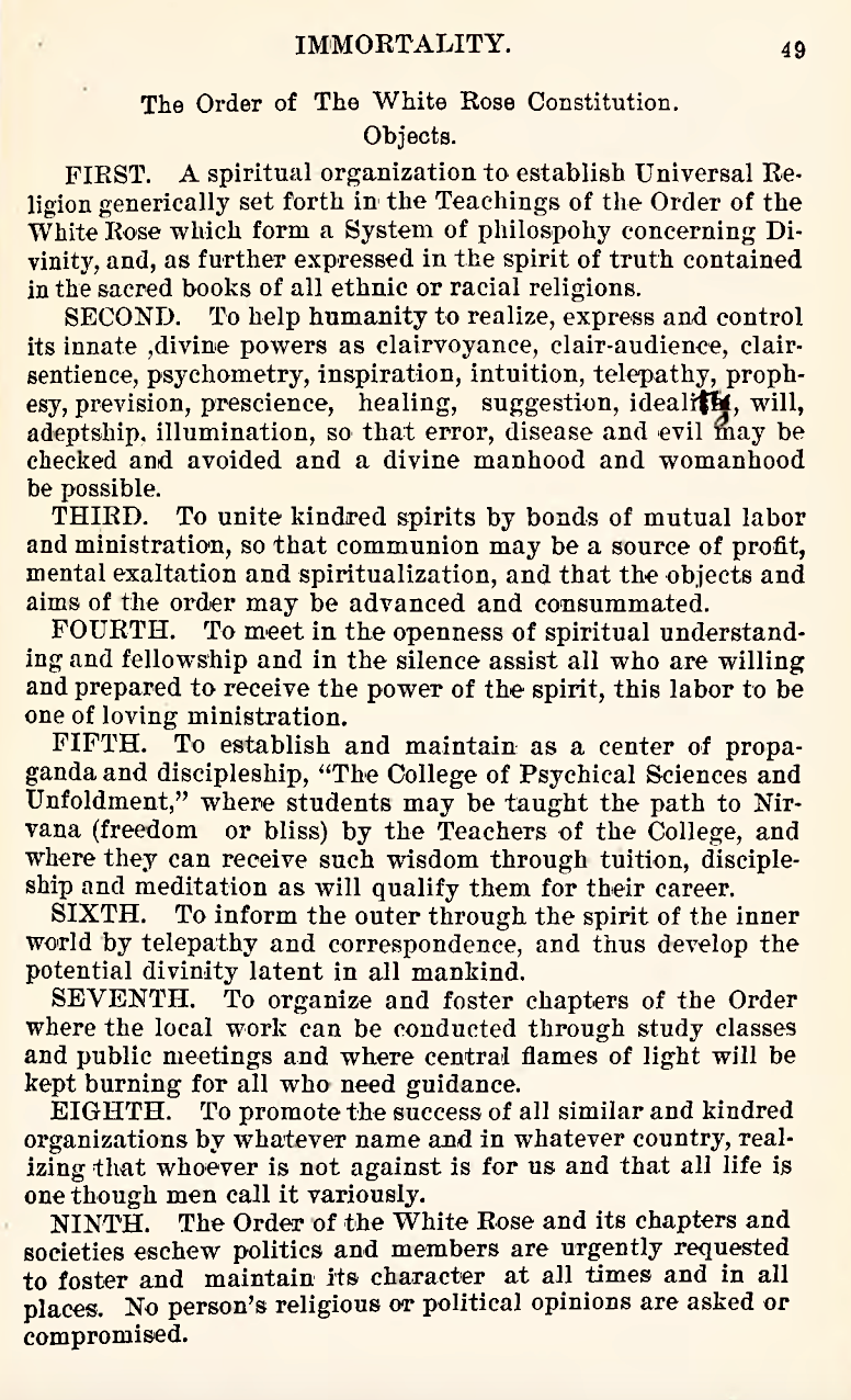 The Order of the White Rose constitution