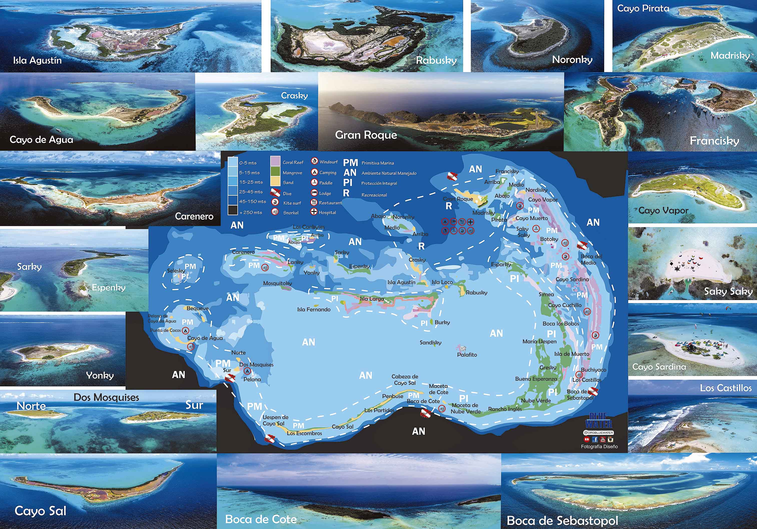 Map of Los Roques Archipelago
