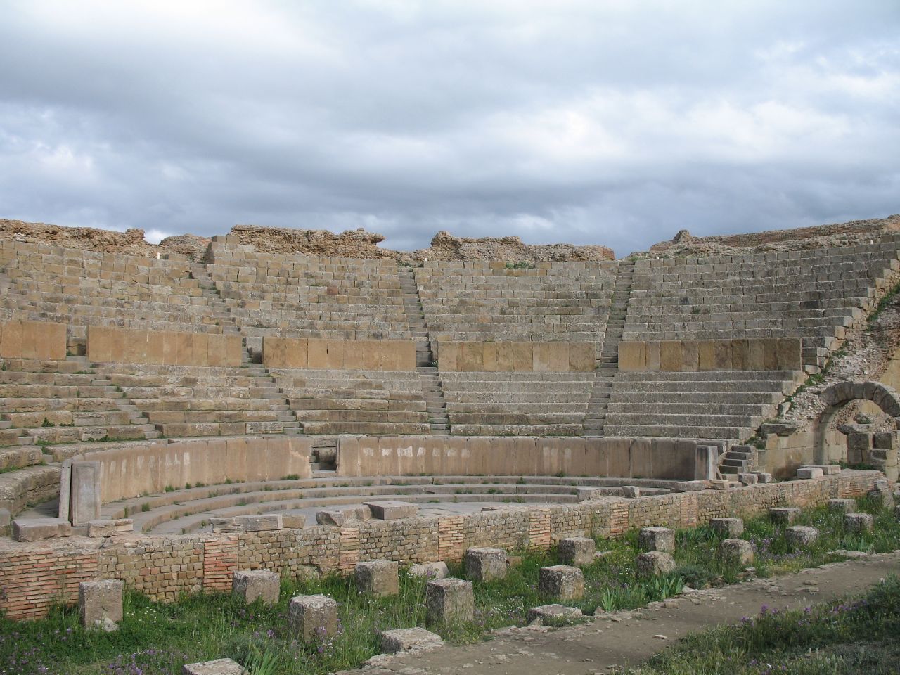The cavea of the theatre of Timgad