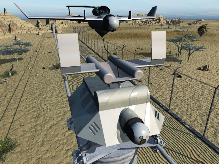 UAV payload, train landing platform, cable roller, train payload