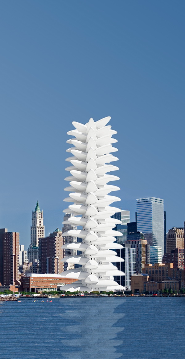 General view of a Phyllotaxy Tower