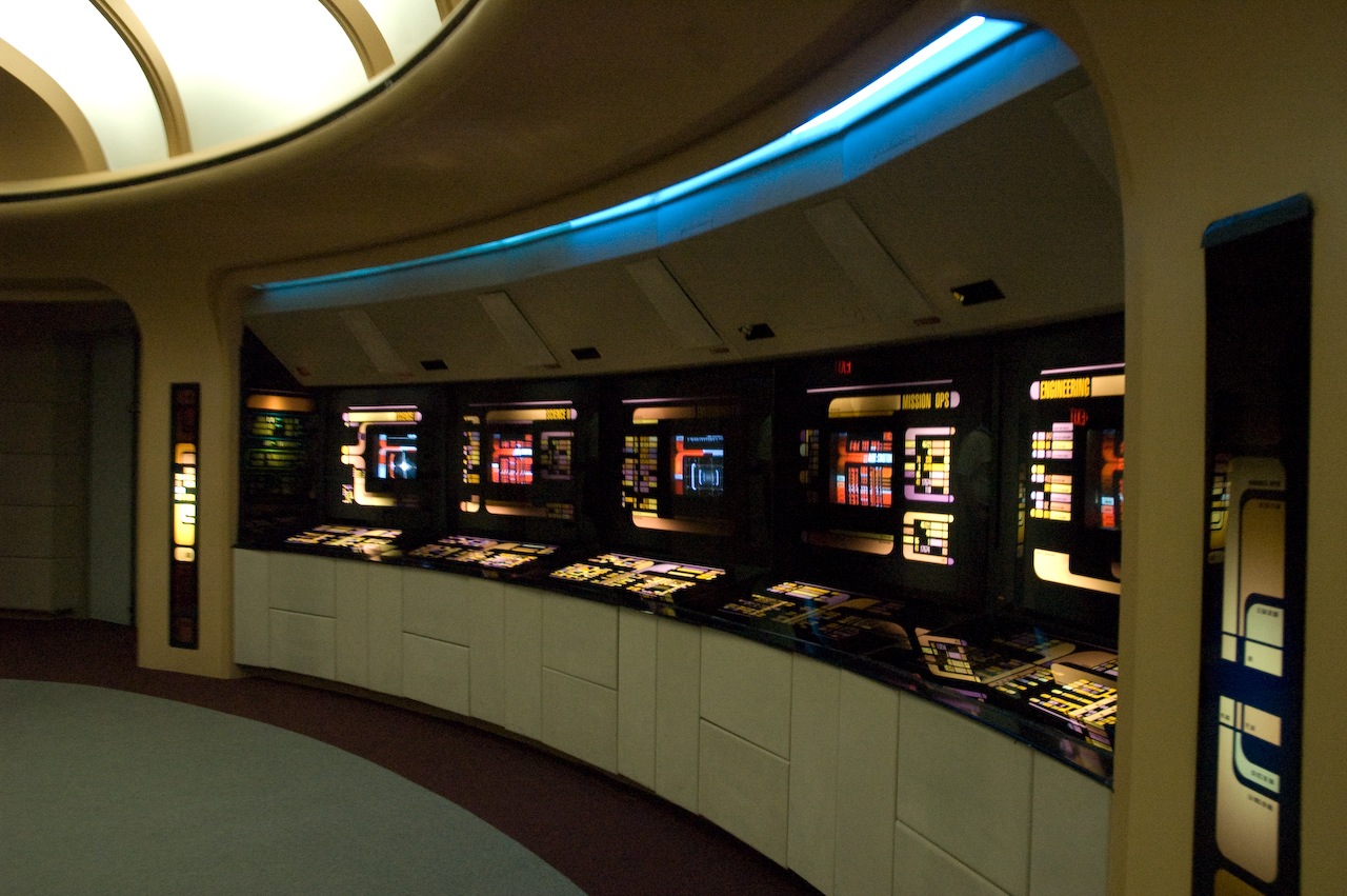 The aft section of the touring exhibition bridge.