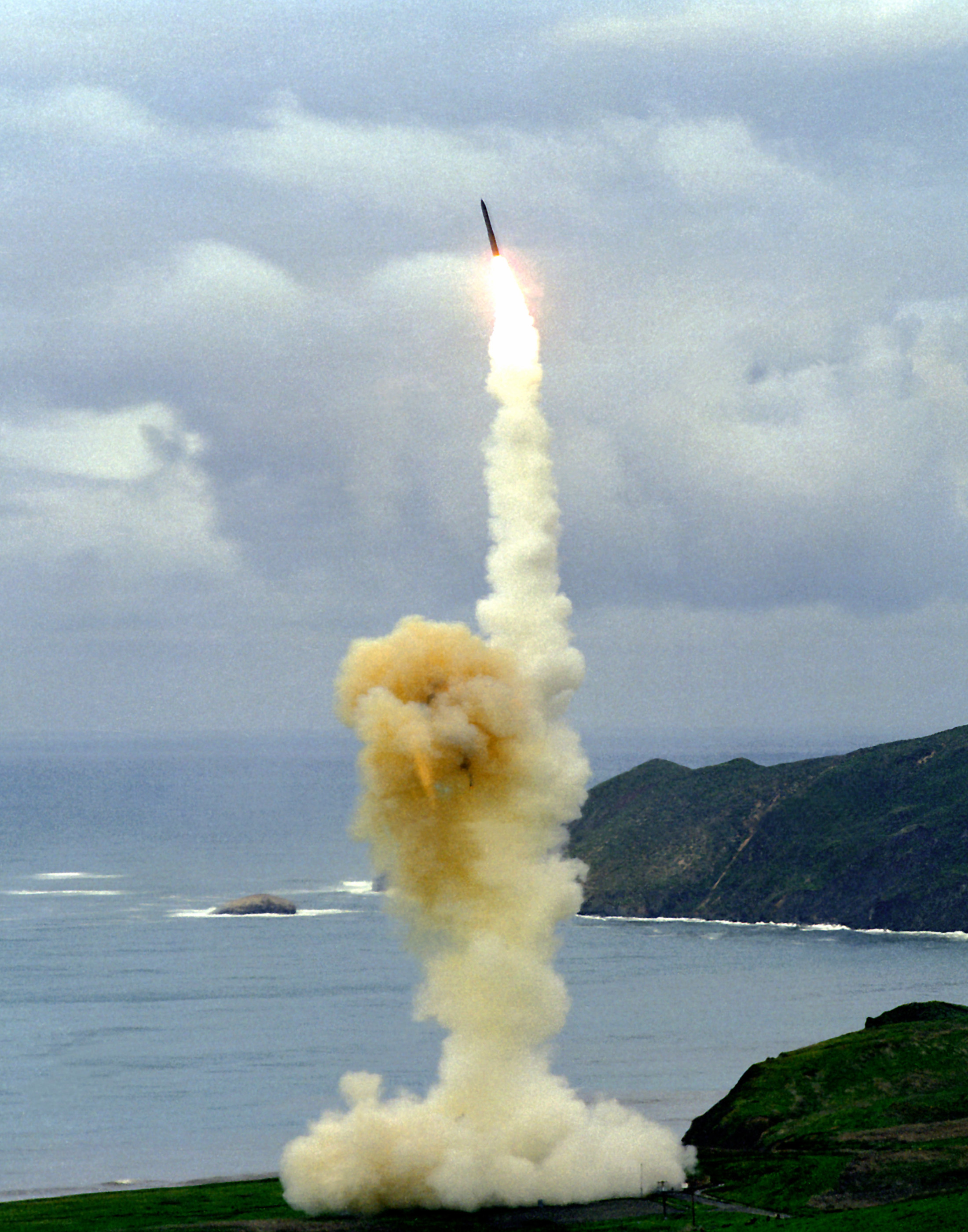A Minuteman III ICBM test launch from Vandenberg Air Force Base, California, United States