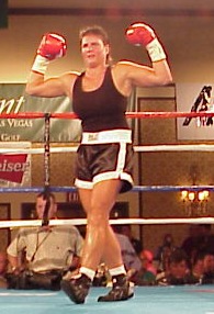 Karen Bill after knockout of Maria Johansson on David Tua undercard in Las Vegas.