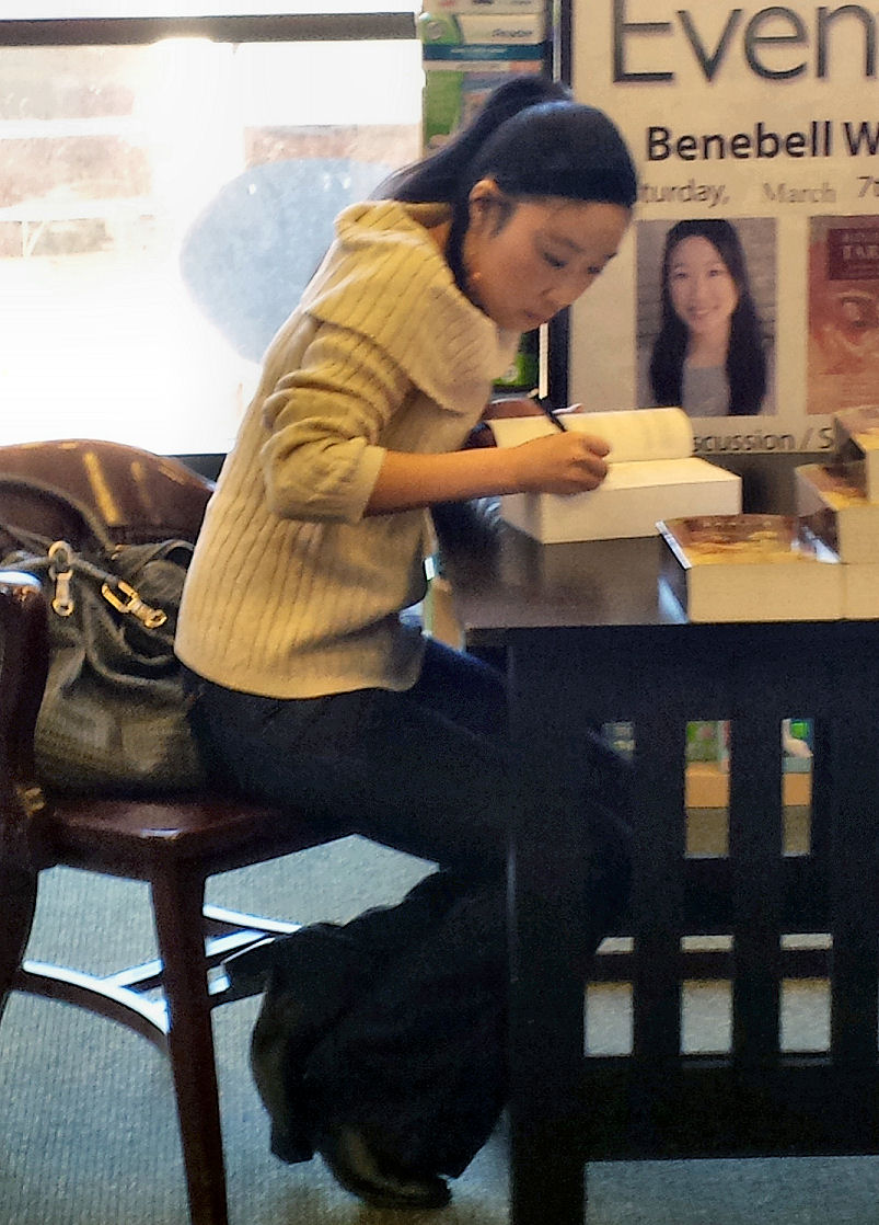 Wen, at a book signing